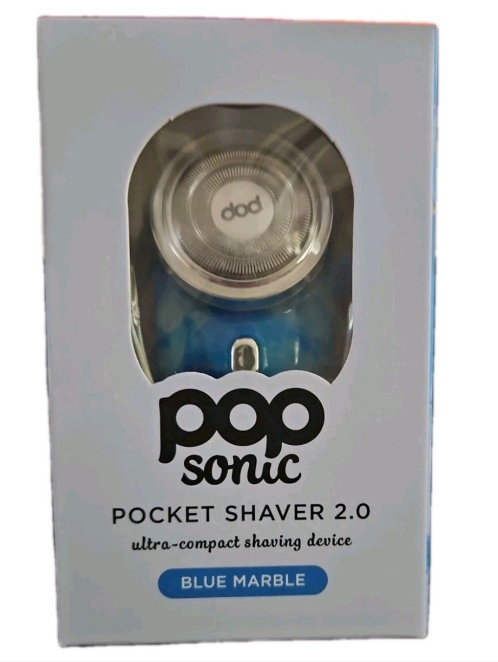 POP Sonic Pocket Shaver 2.0 Blue Marble Portable Electric Shaver NEW.